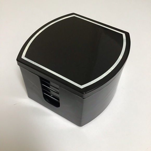 Mid Century Benjamin & Medwin Black Laquerware Coaster SET OF 6 Boxed Bar Japan - Picture 10 of 14